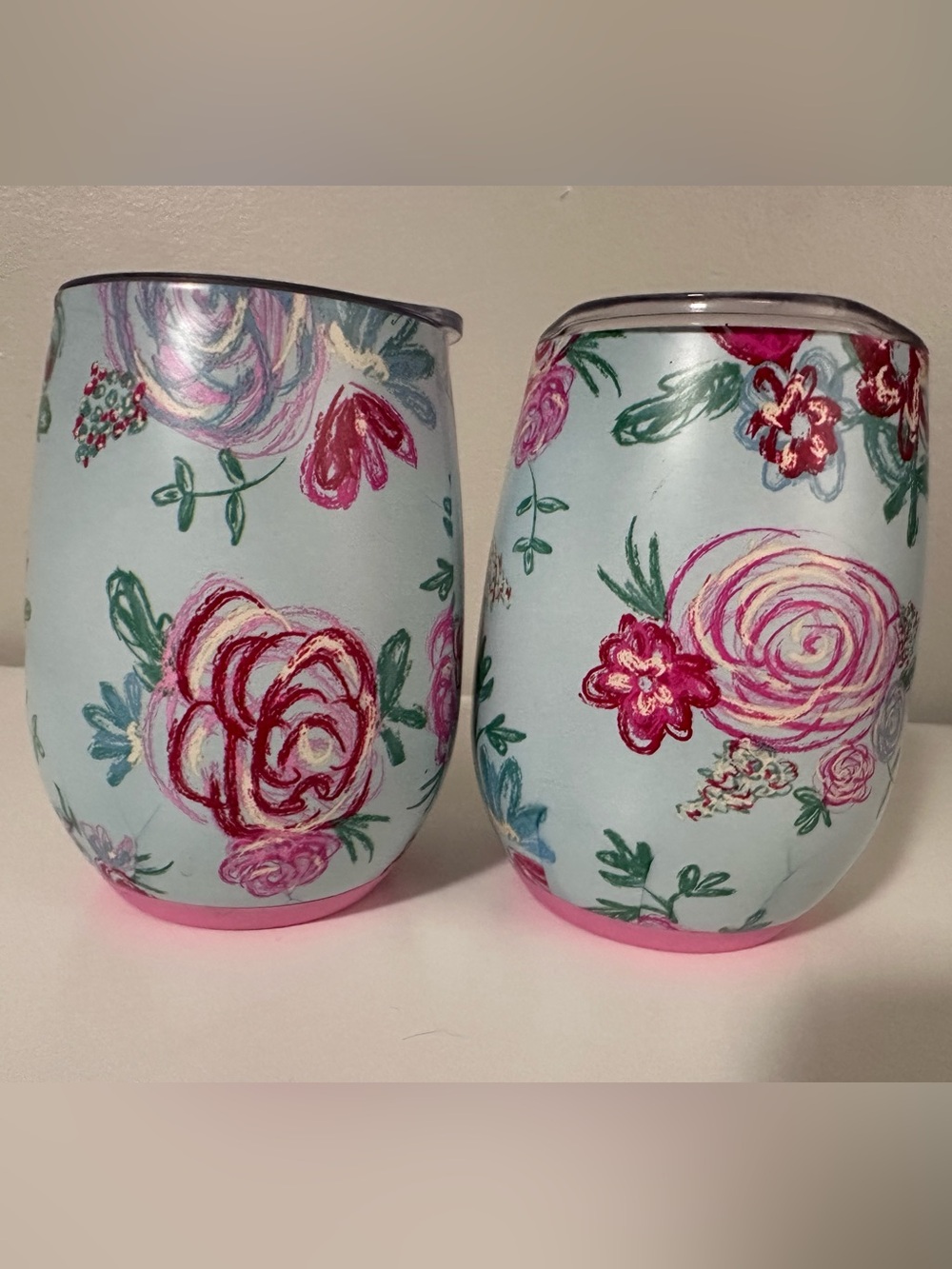 Set of 2 Matilda Jane Insulated 11oz Stemless Tumblers - Pink & Light Blue